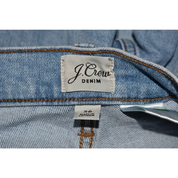 J.CREW $98 Light Wash Distressed Ripped Slim Boyfriend Jean Size 26 - Picture 3 of 4